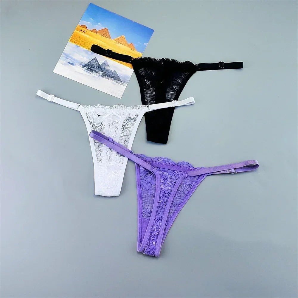 Calcinha Feminina Renda Ajustável Cintura Baixa