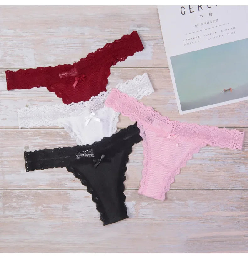 Calcinha Feminina Floral Renda Cintura Baixa Ultra Fino Respirável