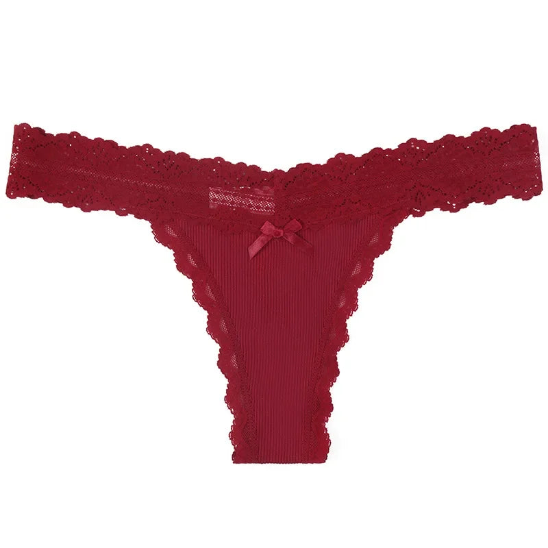 Calcinha Feminina Floral Renda Cintura Baixa Ultra Fino Respirável