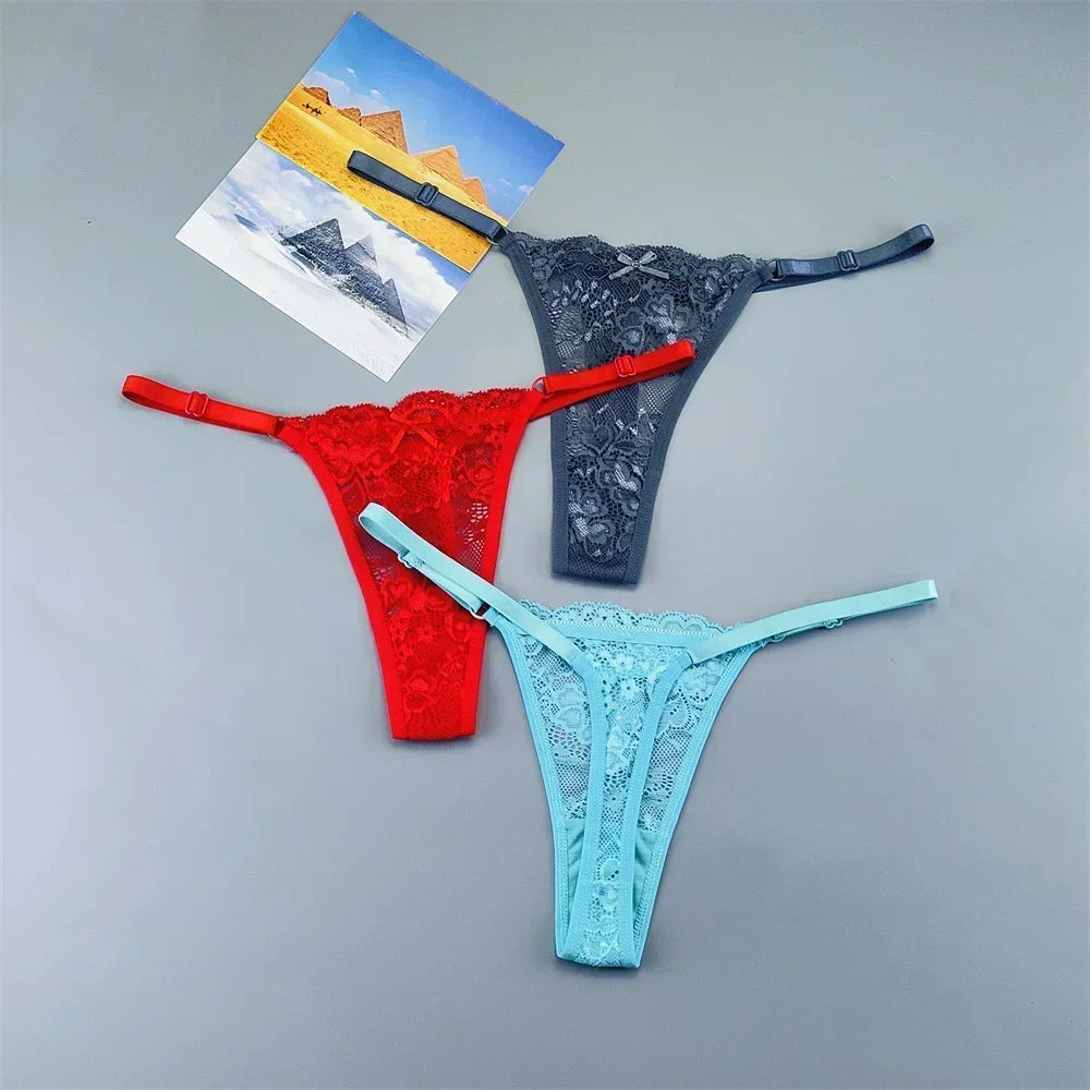 Calcinha Feminina Renda Ajustável Cintura Baixa