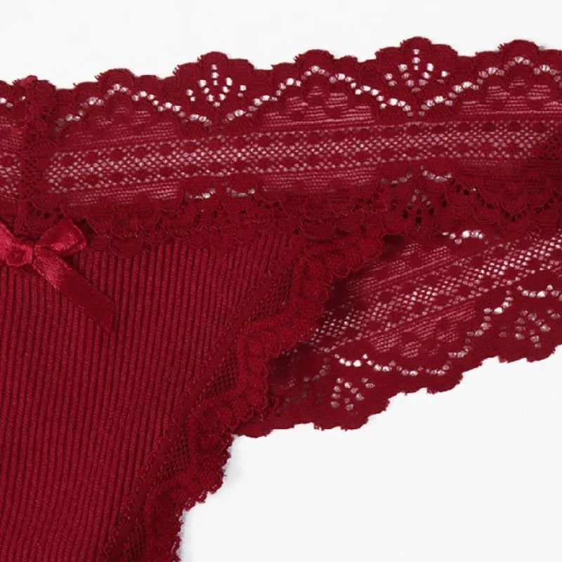 Calcinha Feminina Floral Renda Cintura Baixa Ultra Fino Respirável