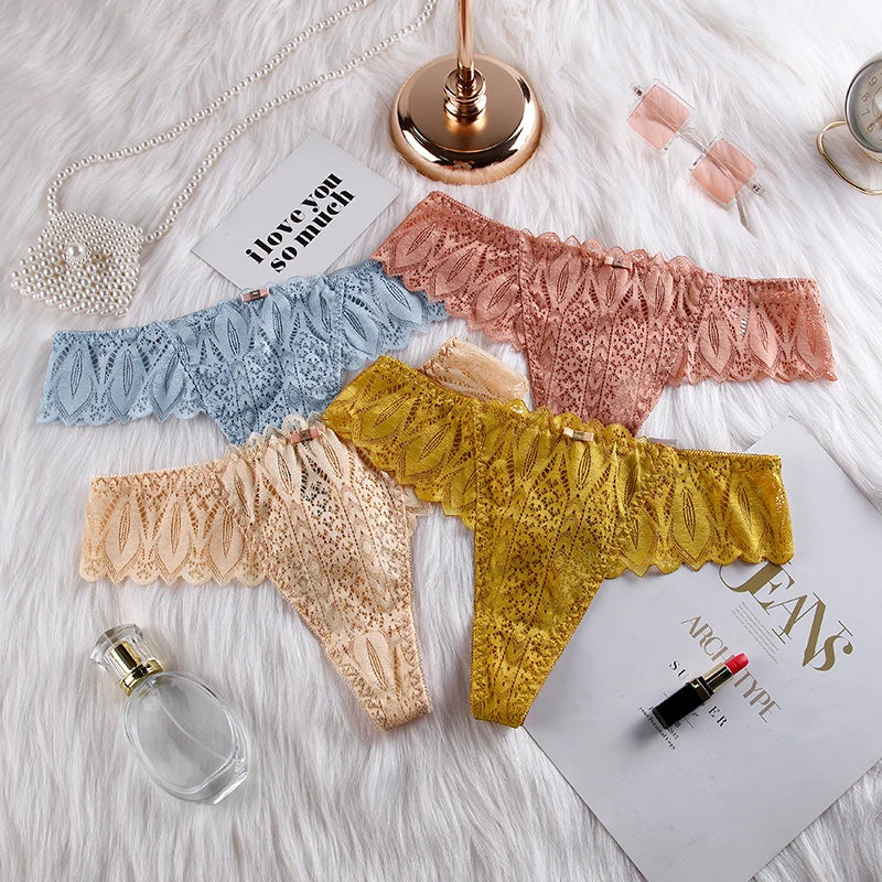 Lingerie Renda Transparente Feminina Cintura Baixa Sexy