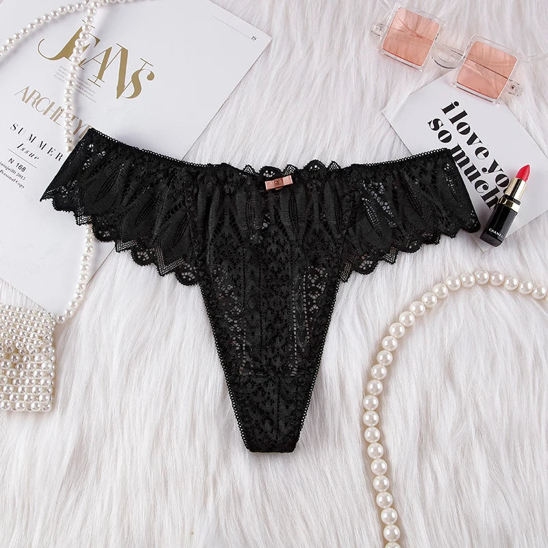 Lingerie Renda Transparente Feminina Cintura Baixa Sexy
