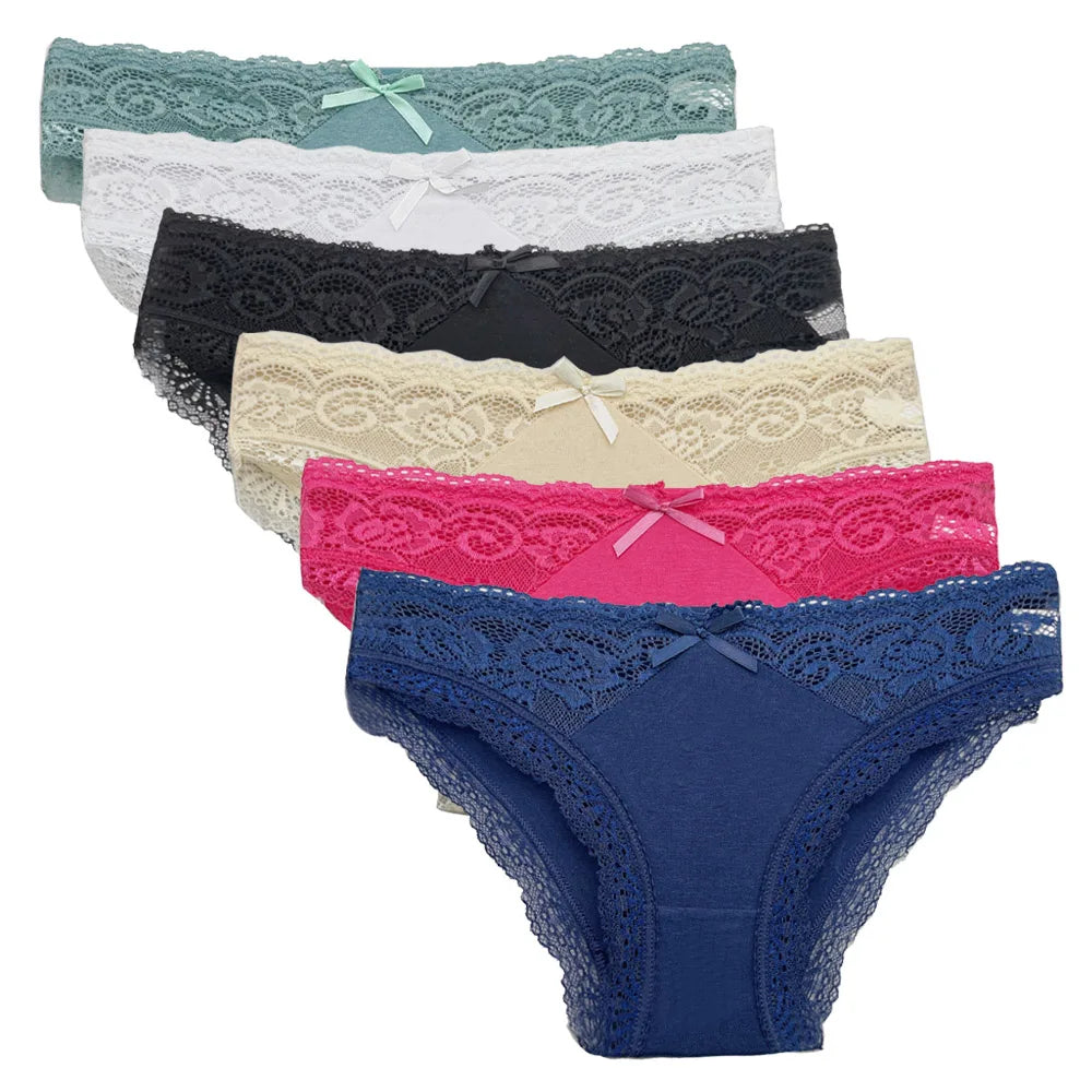 Calcinha Feminina Renda Sexy em Algodão Delicado