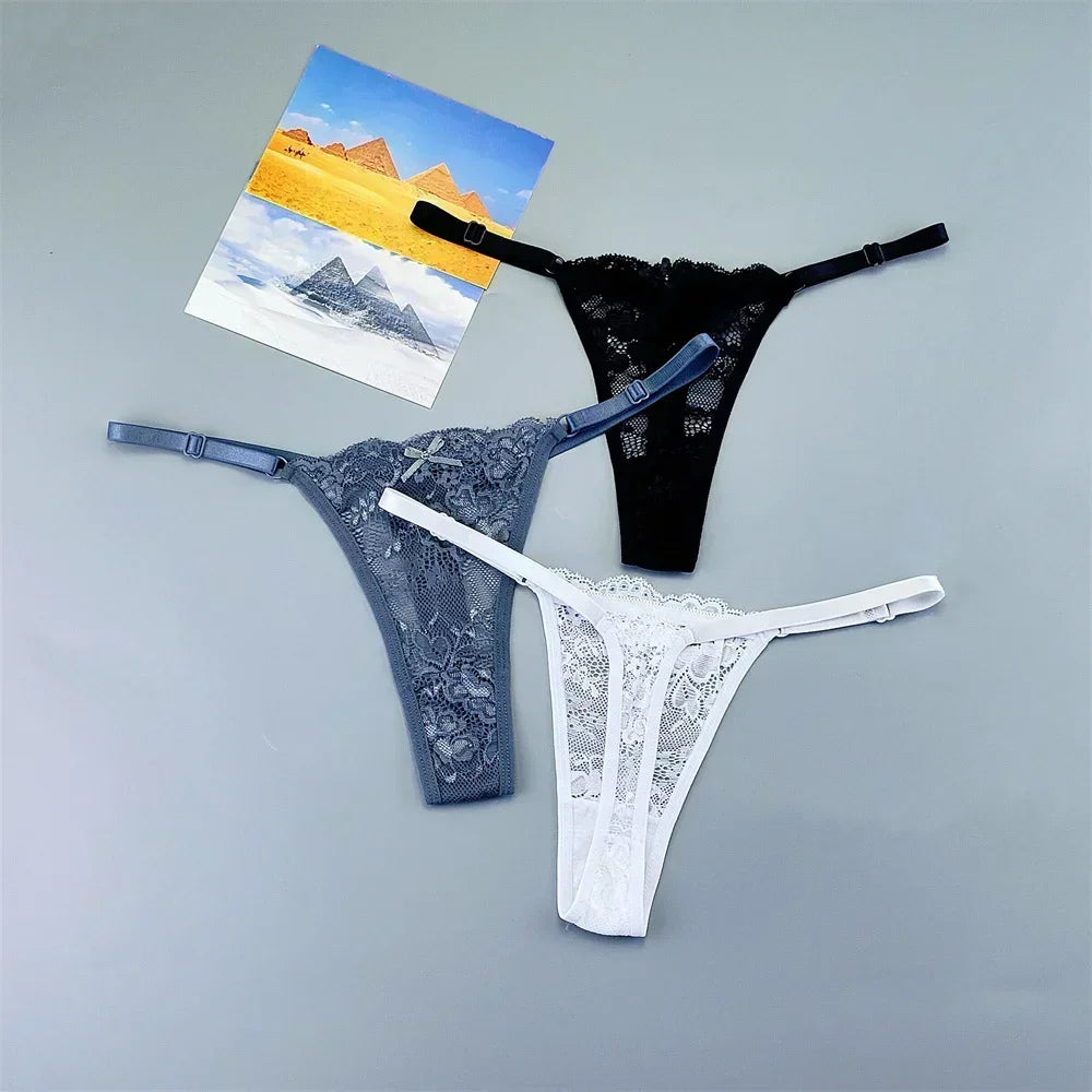 Calcinha Feminina Renda Ajustável Cintura Baixa