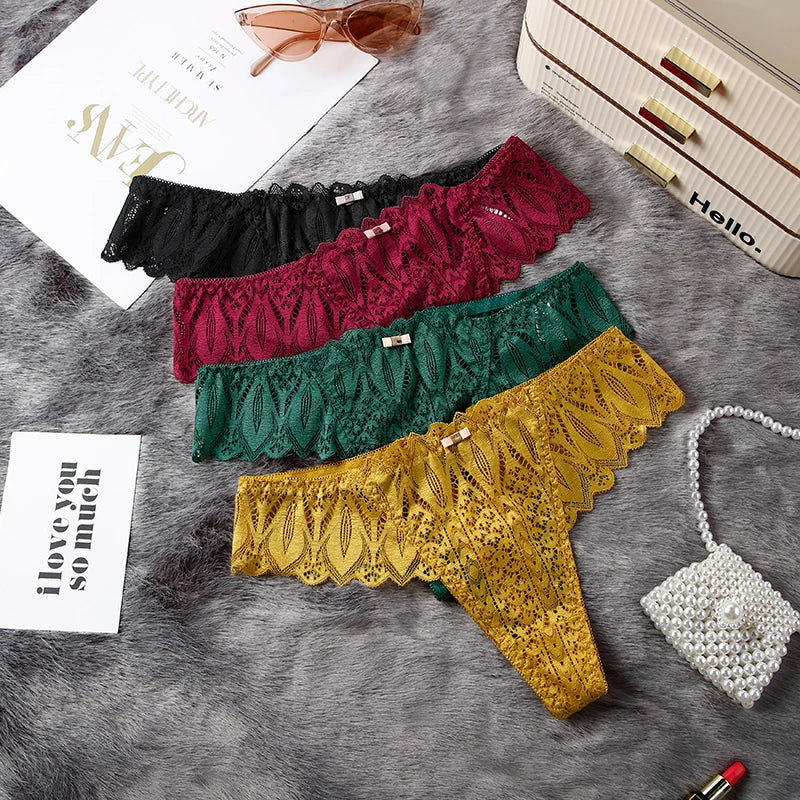 Lingerie Renda Transparente Feminina Cintura Baixa Sexy