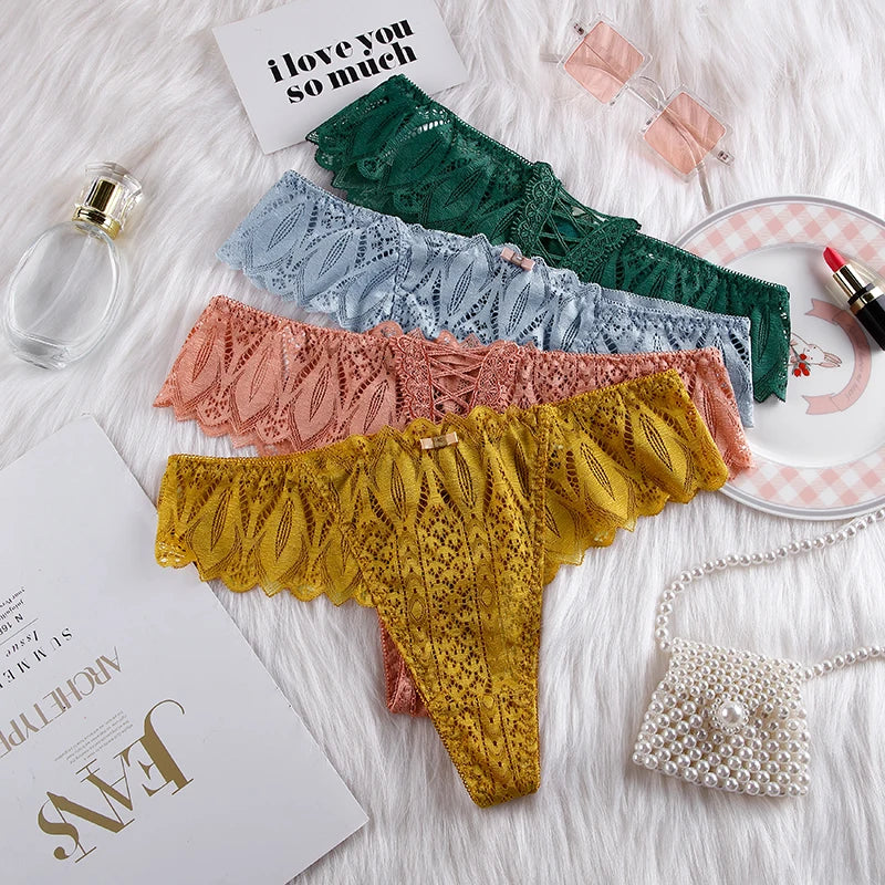 Lingerie Renda Transparente Feminina Cintura Baixa Sexy