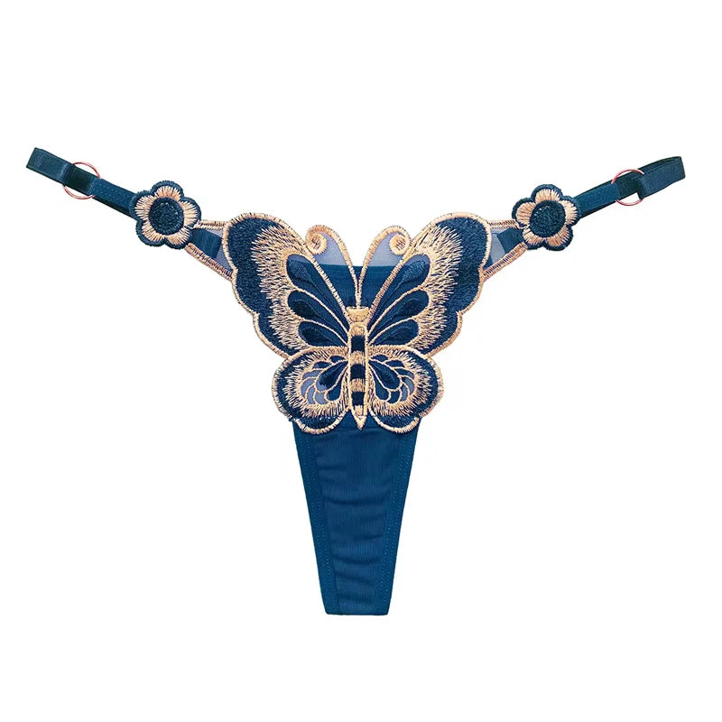 Calcinha feminina em Renda Borboleta Malha Ajustável