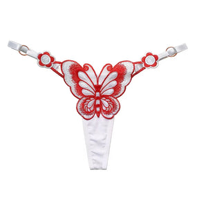 Calcinha feminina em Renda Borboleta Malha Ajustável