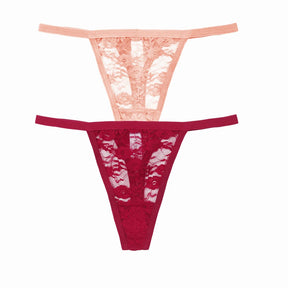 2/ PÇS Calcinha de  Renda Cintura Baixa Transparente Respirável