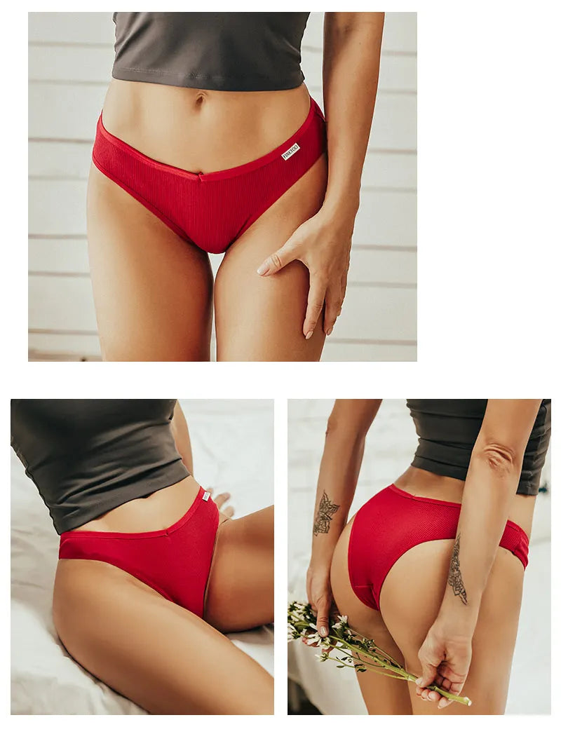 Lingerie 5 Pçs  Calcinha Feminina de Algodão