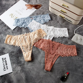 Lingerie Renda Transparente Feminina Cintura Baixa Sexy