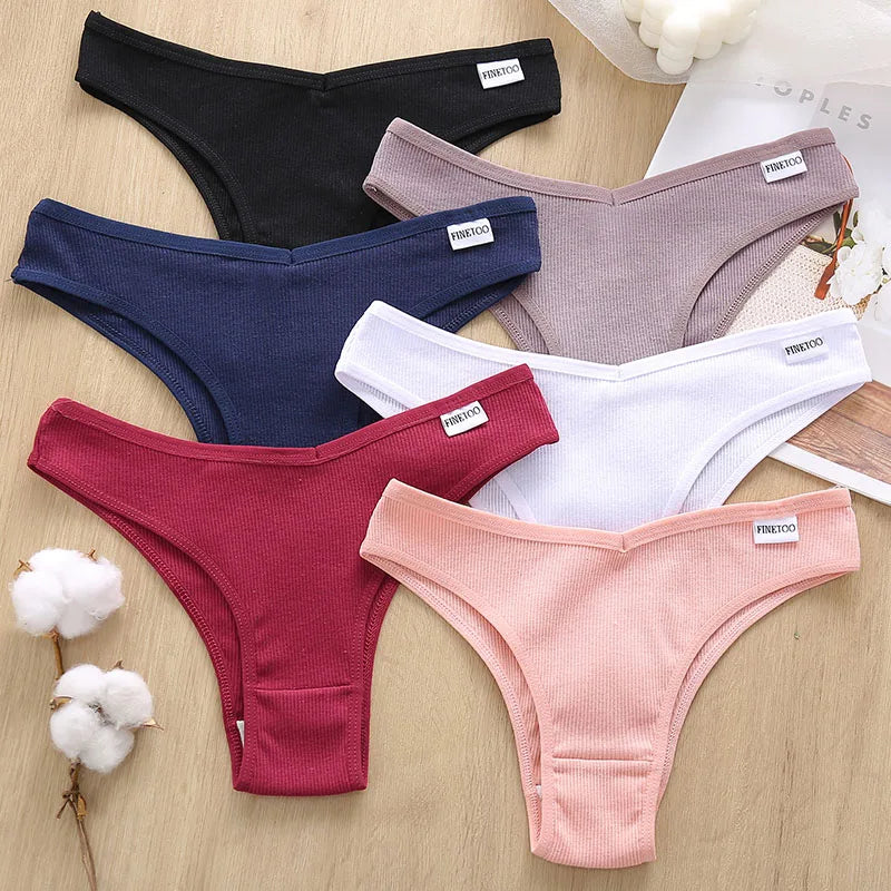 Lingerie 5 Pçs  Calcinha Feminina de Algodão