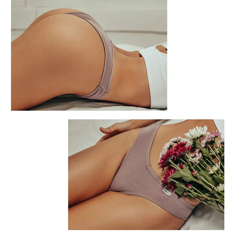Lingerie 5 Pçs  Calcinha Feminina de Algodão