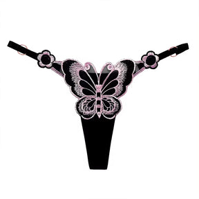 Calcinha feminina em Renda Borboleta Malha Ajustável