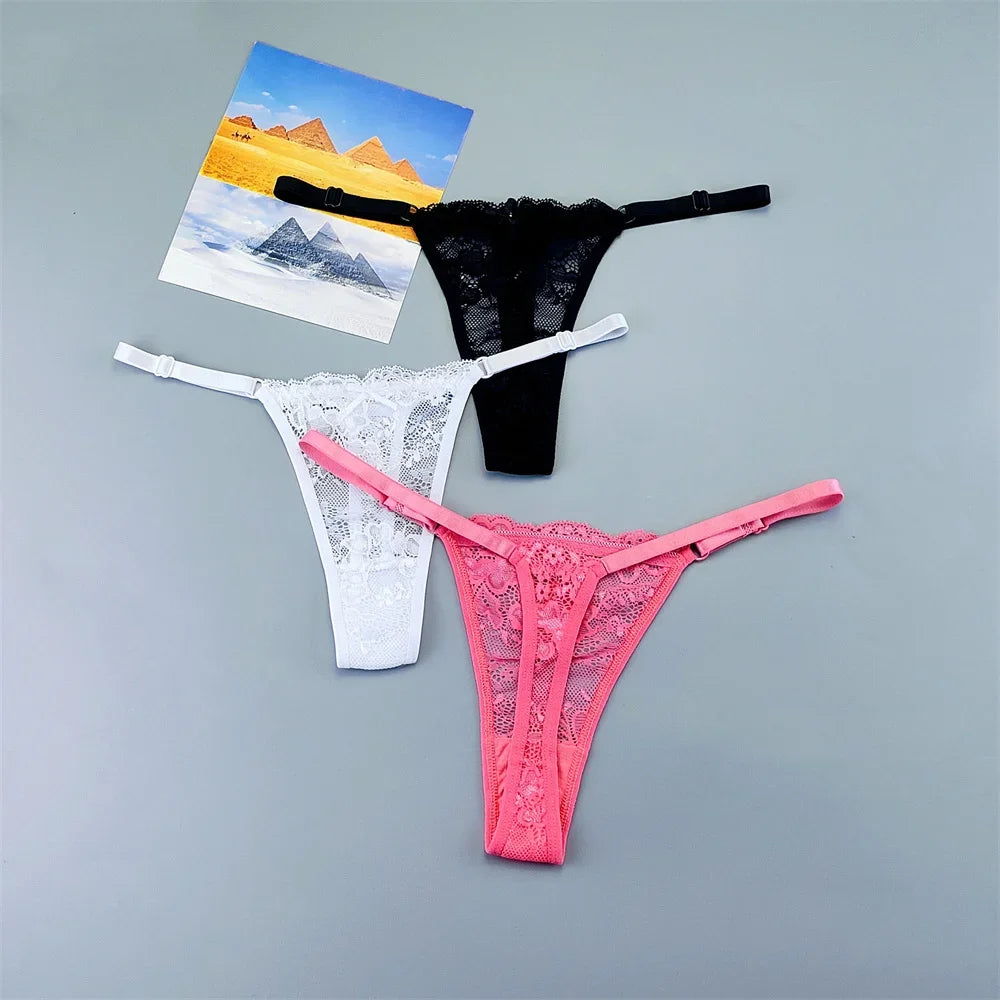 Calcinha Feminina Renda Ajustável Cintura Baixa